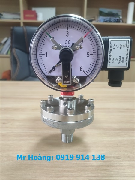 Đồng hồ áp suất màng Wise nối ren P711